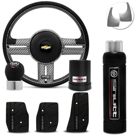 Volante Esportivo Shutt Carbon Chevette Chevy 1973 a 1995 + Pedaleira Manopla Cambio Freio Mão Preta Menor preço em Volante Esportivo Shutt Carbon Chevette Chevy 1973 a 1995 + Pedaleira Manopla Cambio Freio Mão Preta