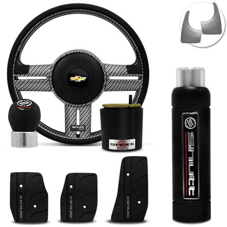 Volante Esportivo Shutt Carbon Corsa Celta Astra 82 a 14 + Pedaleira Manopla cambio Freio Mão Preta Menor preço em Volante Esportivo Shutt Carbon Corsa Celta Astra 82 a 14 + Pedaleira Manopla cambio Freio Mão Preta