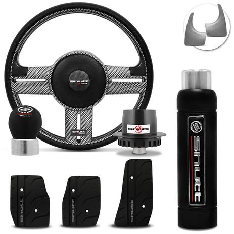 Volante Esportivo Shutt Carbon Ka Fiesta Ecosport 96 a 14 + Pedaleira Manopla Cambio Freio Mão Preta Menor preço em Volante Esportivo Shutt Carbon Ka Fiesta Ecosport 96 a 14 + Pedaleira Manopla Cambio Freio Mão Preta