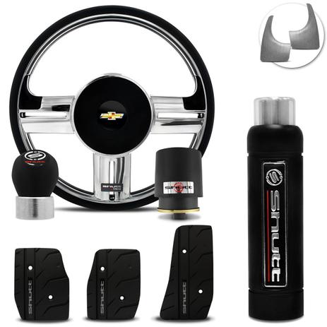 Volante Esportivo Shutt Cromado Corsa Astra Meriva 93 a12 + Pedaleira Manopla Cambio Freio Mão Preta Menor preço em Volante Esportivo Shutt Cromado Corsa Astra Meriva 93 a12 + Pedaleira Manopla Cambio Freio Mão Preta