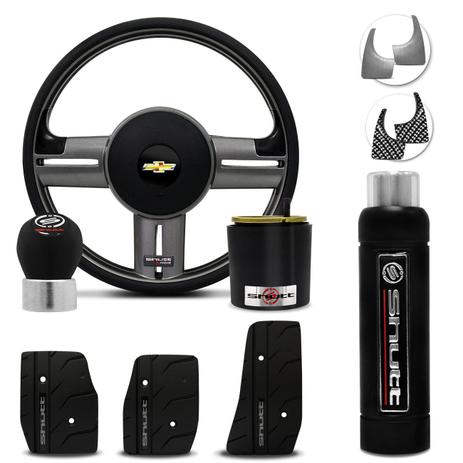 Volante Esportivo Shutt Grafite Corsa Celta Astra 89 a 14 + Pedaleira Manopla Cambio Freio Mão Preta Menor preço em Volante Esportivo Shutt Grafite Corsa Celta Astra 89 a 14 + Pedaleira Manopla Cambio Freio Mão Preta