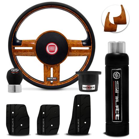 Volante Esportivo Shutt Madeira Cubo Uno Elba Fiorino 91 a 01 + Pedaleira Manopla Cambio Freio mão Menor preço em Volante Esportivo Shutt Madeira Cubo Uno Elba Fiorino 91 a 01 + Pedaleira Manopla Cambio Freio mão