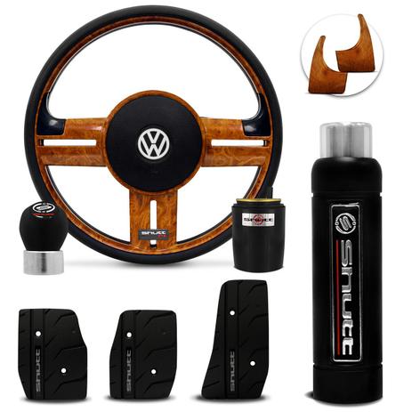 Volante Esportivo Shutt Madeira Gol Saveiro Golf Polo 06 a 14 + Pedaleira Manopla Cambio Freio mão Menor preço em Volante Esportivo Shutt Madeira Gol Saveiro Golf Polo 06 a 14 + Pedaleira Manopla Cambio Freio mão