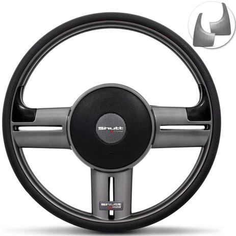 Volante Esportivo Shutt Rallye Slim Grafite Xtreme Universal Aplique Preto e Prata Escovado Menor preço em Volante Esportivo Shutt Rallye Slim Grafite Xtreme Universal Aplique Preto e Prata Escovado