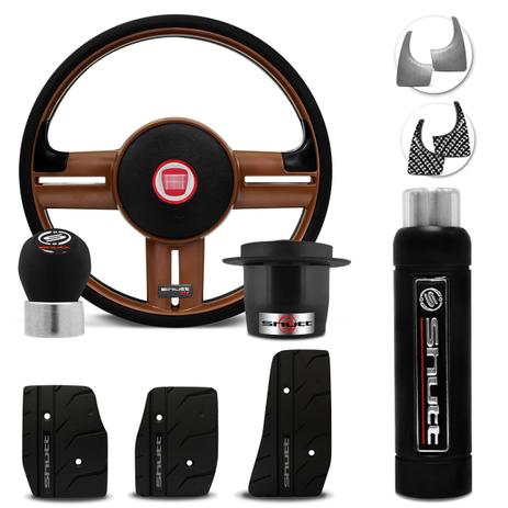 Volante Esportivo Shutt Whisky Uno Palio Strada 05 a 13 + Pedaleira Manopla Cambio Freio Mão Preta Menor preço em Volante Esportivo Shutt Whisky Uno Palio Strada 05 a 13 + Pedaleira Manopla Cambio Freio Mão Preta