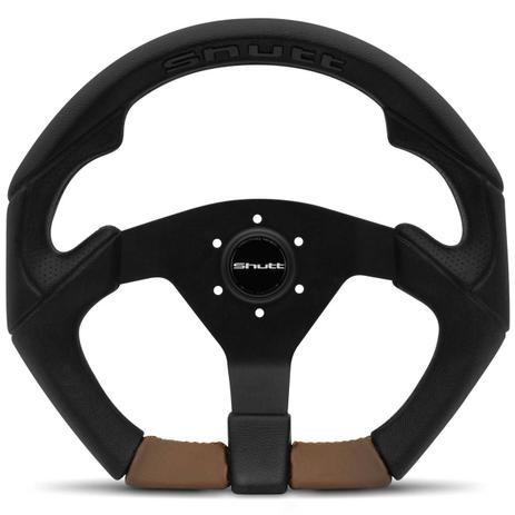 Volante Esportivo Tuning Shutt Universal S3R-M Sem Cubo Preto e Marrom com Acionador de Buzina Menor preço em Volante Esportivo Tuning Shutt Universal S3R-M Sem Cubo Preto e Marrom com Acionador de Buzina