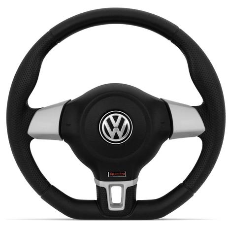 Volante Jetta Sporting Base Reta Preto e Prata Gol Voyage Fox Polo Bora Golf Saveiro 02 a 15 - Cvd Menor preço em Volante Jetta Sporting Base Reta Preto e Prata Gol Voyage Fox Polo Bora Golf Saveiro 02 a 15 - Cvd