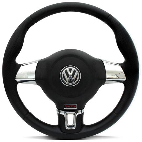 Volante Jetta Sporting Preto Aplique Cromado Gol Saveiro Fox Voyage Golf Bora Polo 99 a 14 com Cubo - Cvd Menor preço em Volante Jetta Sporting Preto Aplique Cromado Gol Saveiro Fox Voyage Golf Bora Polo 99 a 14 com Cubo - Cvd