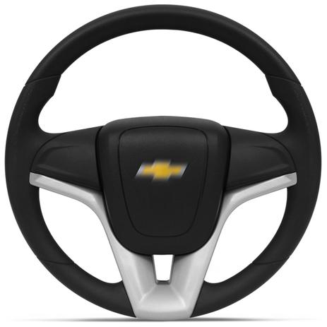 Volante Modelo Cruze Preto com Prata Universal Sem Cubo com Acionador de Buzina - Mas Volantes Menor preço em Volante Modelo Cruze Preto com Prata Universal Sem Cubo com Acionador de Buzina - Mas Volantes