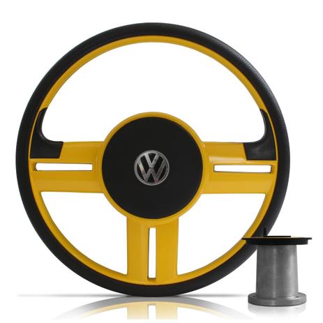 Volante Modelo Rallye Amarelo Volkswagen Chevrolet Fiat - Cabeça car Menor preço em Volante Modelo Rallye Amarelo Volkswagen Chevrolet Fiat - Cabeça car