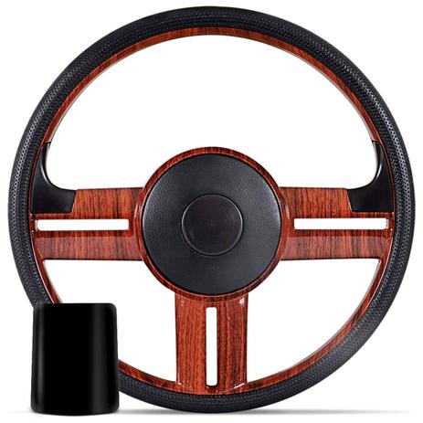 Volante Rallye Slim Madeira Acionador Buzina Cubo Escort Logus 93 a 98 - Prime Menor preço em Volante Rallye Slim Madeira Acionador Buzina Cubo Escort Logus 93 a 98 - Prime