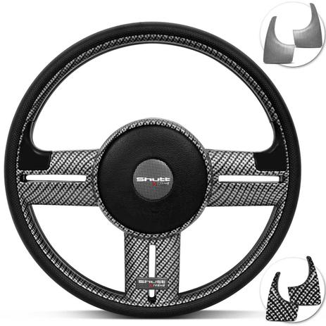 Volante Shutt Rallye Super Surf Carbono Xtreme Universal Apliques Preto Prata Escovado e Carbono Menor preço em Volante Shutt Rallye Super Surf Carbono Xtreme Universal Apliques Preto Prata Escovado e Carbono