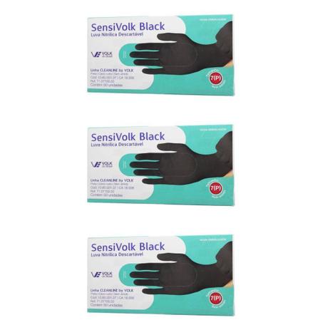 Volk Luvas P/ Procedimentos Nitrílicas Preta P C/50 (Kit C/03) Menor preço em Volk Luvas P/ Procedimentos Nitrílicas Preta P C/50 (Kit C/03)