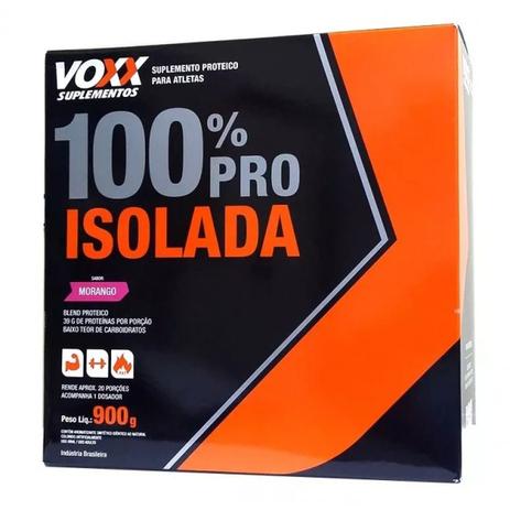 VOXX Suplementos 100 Pro Isolada Sabor Morango 900g Cimed Menor preço em VOXX Suplementos 100 Pro Isolada Sabor Morango 900g Cimed