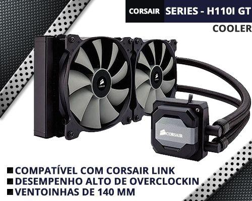 Water Cooler Corsair HYDRO SERIES H110I GT - Radiador 280mm - CW-9060019-WW Menor preço em Water Cooler Corsair HYDRO SERIES H110I GT - Radiador 280mm - CW-9060019-WW