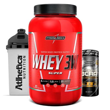 Whey 3w 900g Baunilha + Bcaa Platinum + Bottle - K-fit Menor preço em Whey 3w 900g Baunilha + Bcaa Platinum + Bottle - K-fit