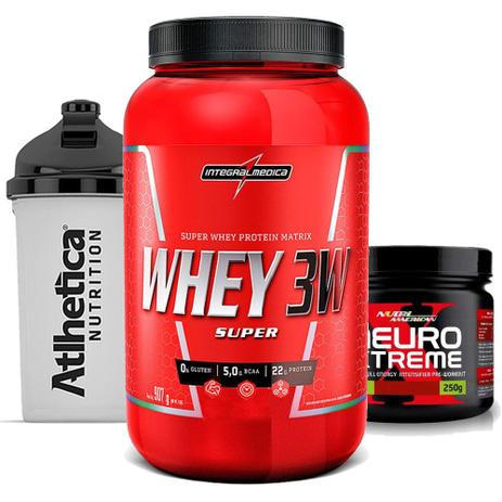 Whey 3w 900g Morango + Neuro Xtreme Laranja + Bottle 500ml - K-fit Menor preço em Whey 3w 900g Morango + Neuro Xtreme Laranja + Bottle 500ml - K-fit