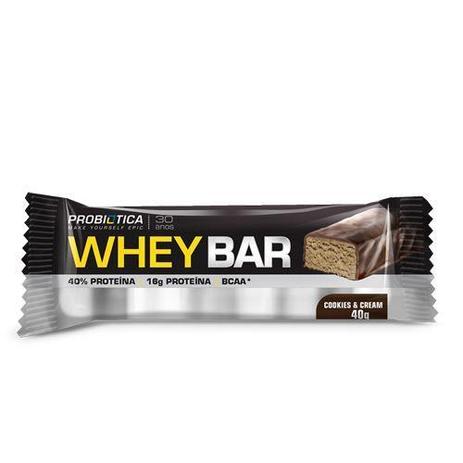 Whey Bar High Protein - 1 unidade Cookies e Cream - Probiótica Menor preço em Whey Bar High Protein - 1 unidade Cookies e Cream - Probiótica
