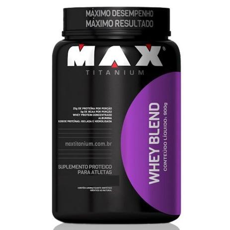 Whey Blend - 900g Morango - Max Titanium Menor preço em Whey Blend - 900g Morango - Max Titanium