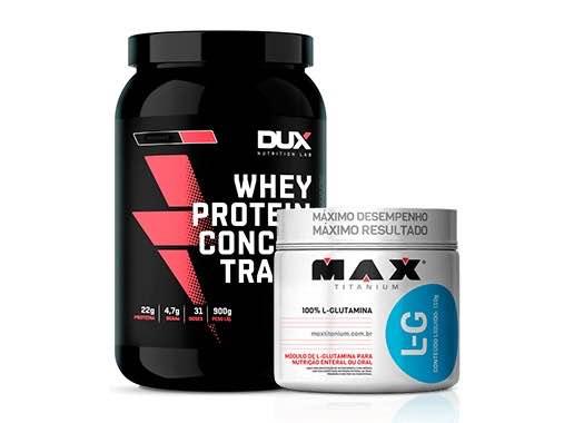 Whey Concentrado 900g Dux Chocolate + L-Glutamina 300g - K-fit Menor preço em Whey Concentrado 900g Dux Chocolate + L-Glutamina 300g - K-fit