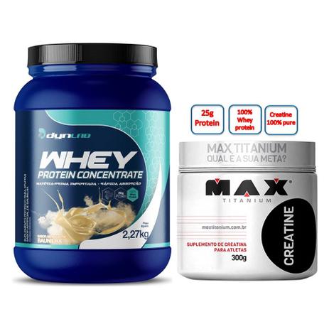 Whey dyn ( 100 concentrado ) 2,270kg + Cre 300g max - Dynamic lab Menor preço em Whey dyn ( 100 concentrado ) 2,270kg + Cre 300g max - Dynamic lab