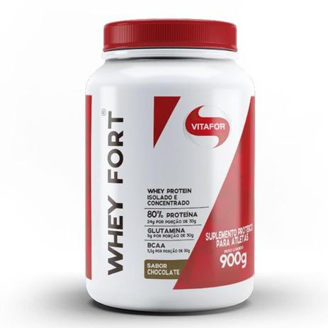 Whey Fort Protein Isolado Concentrado Vitafor 900g Vários Sabores Menor preço em Whey Fort Protein Isolado Concentrado Vitafor 900g Vários Sabores