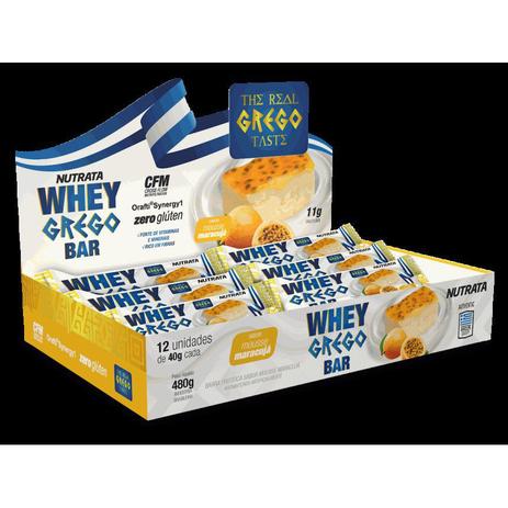 Whey Grego Bar Caixa com 12 Unidades (480g) - Sabor: Mousse de Maracujá - Nutrata Menor preço em Whey Grego Bar Caixa com 12 Unidades (480g) - Sabor: Mousse de Maracujá - Nutrata
