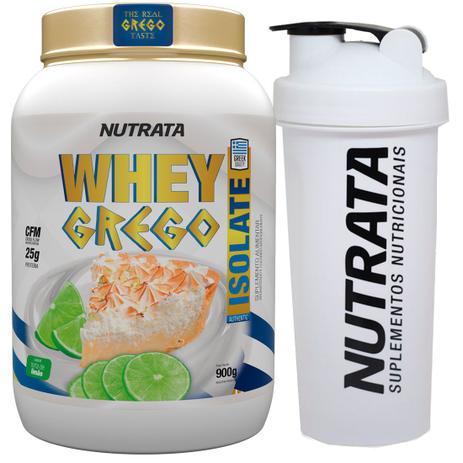 Whey Grego Isolado + Coqueteleira Nutrata Menor preço em Whey Grego Isolado + Coqueteleira Nutrata