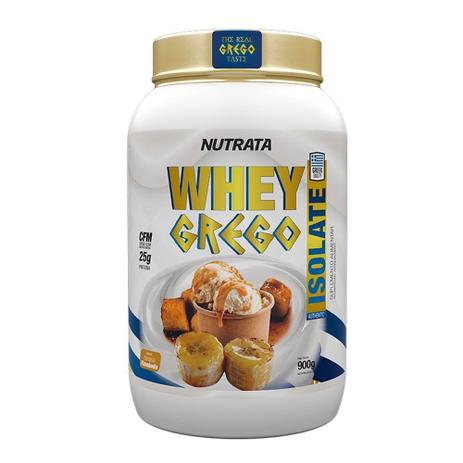 Whey Grego Isolate 900g Banana Flambada - Nutrata Menor preço em Whey Grego Isolate 900g Banana Flambada - Nutrata