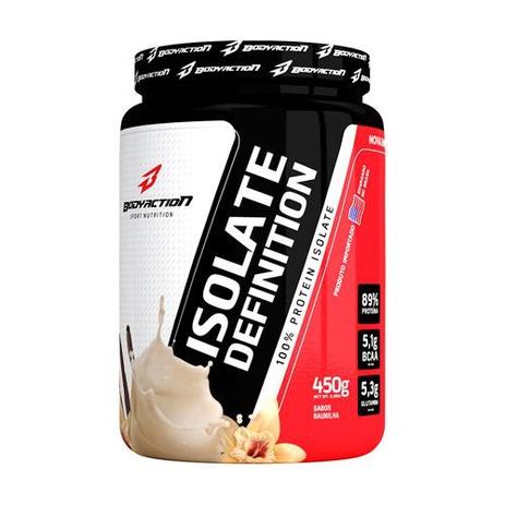 Whey Isolate Definition - 450g Baunilha - BodyAction Menor preço em Whey Isolate Definition - 450g Baunilha - BodyAction