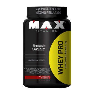 Whey Pro 1kg Morango Max Titanium é boa?