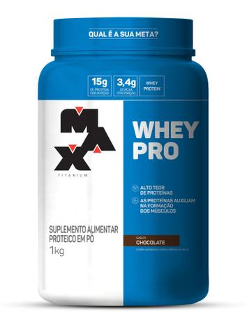 Whey pro 1kg pote Max Titanium Menor preço em Whey pro 1kg pote Max Titanium