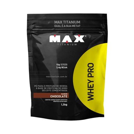 WHEY PRO MAX TITANIUM 1500g - CHOCOLATE Menor preço em WHEY PRO MAX TITANIUM 1500g - CHOCOLATE