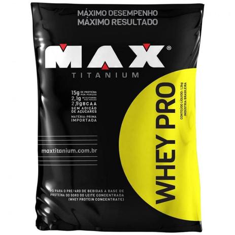 Whey PRO Refil 1,5kg Max Titanium Menor preço em Whey PRO Refil 1,5kg Max Titanium