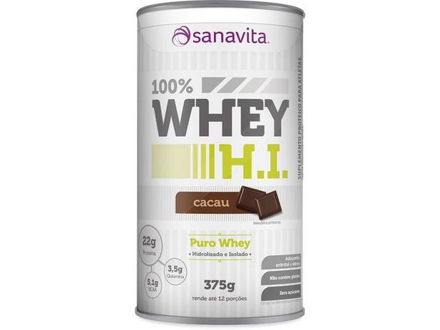 Whey Protein 100 H.I Sanavita Cacau 375g Menor preço em Whey Protein 100 H.I Sanavita Cacau 375g