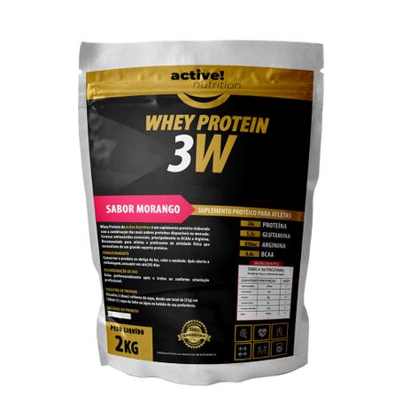 Whey Protein 3w 2kg (morango) - ActiveNutrition Menor preço em Whey Protein 3w 2kg (morango) - ActiveNutrition