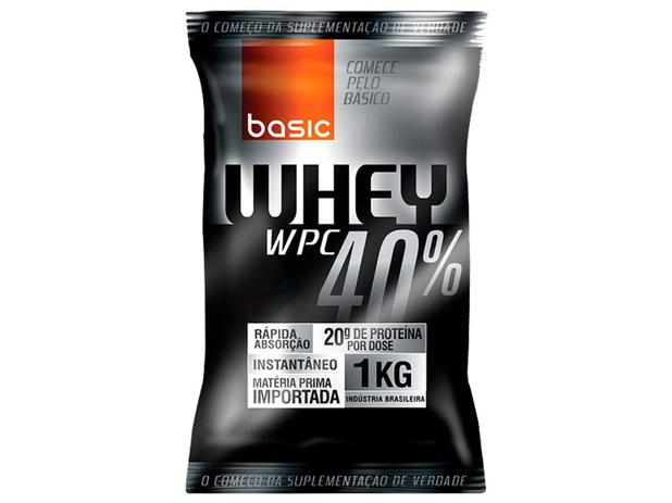Whey Protein 40% 1kg Baunilha - Basic Nutrition