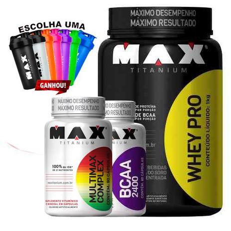 Whey Protein + Bcaa + Multimax Complex + Galão IntegralMedic - Max titanium é boa?