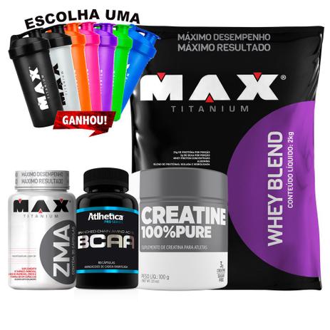 Whey Protein Blend 2kg + Zma + Bcaa + Creatina - Max Titanium é ruim? Whey Protein Blend 2kg + Zma + Bcaa + Creatina - Max Titanium é boa?