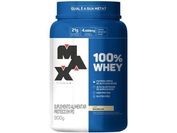 Whey Protein Concentrado Max Titanium 900g - Baunilha Menor preço em Whey Protein Concentrado Max Titanium 900g - Baunilha