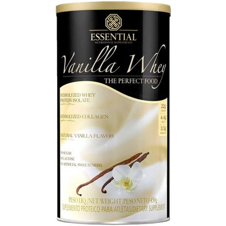 Whey protein hidr. 450g vanilla - essential nutrition Menor preço em Whey protein hidr. 450g vanilla - essential nutrition
