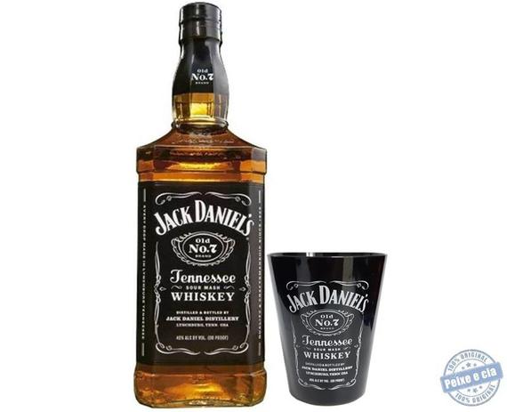 Whiskey Jack Daniels nº 7 1L + 2 copos de acrílico personalizado -