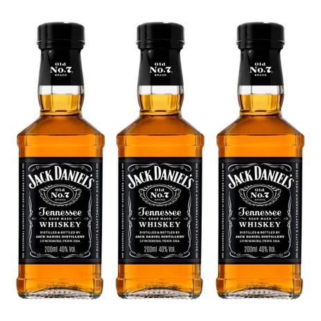 Whisky Jack Daniel's 200ml 03 Unidades Menor preço em Whisky Jack Daniel's 200ml 03 Unidades