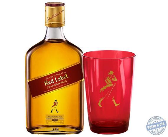 Whisky Johnnie Walker Red Label 350ml + copo acrílico personalizado -