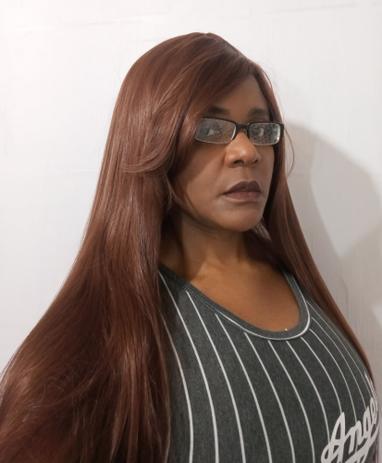 Wig peruca castanho chocolate orgânica 70 cm - Ms Cabelos