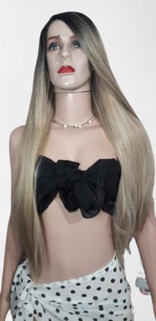 Wig peruca loira ombre hair sem franja 70 cm - Ms Cabelos