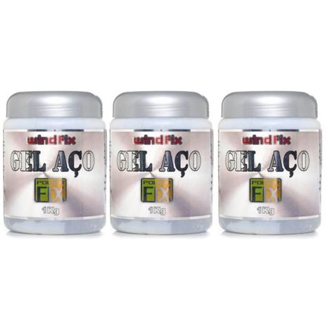 Wind Fix Gel Aço Incolor 1kg (Kit C/03) Menor preço em Wind Fix Gel Aço Incolor 1kg (Kit C/03)