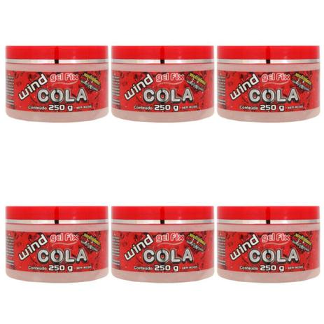 Wind Fix Gel Cola Incolor 250g (Kit C/06) Menor preço em Wind Fix Gel Cola Incolor 250g (Kit C/06)