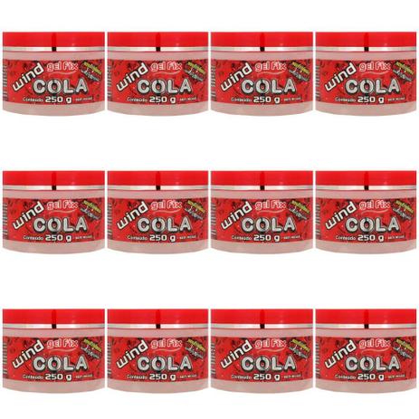 Wind Fix Gel Cola Incolor 250g (Kit C/12) Menor preço em Wind Fix Gel Cola Incolor 250g (Kit C/12)