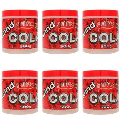 Wind Fix Gel Cola Incolor 500g (Kit C/06) Menor preço em Wind Fix Gel Cola Incolor 500g (Kit C/06)